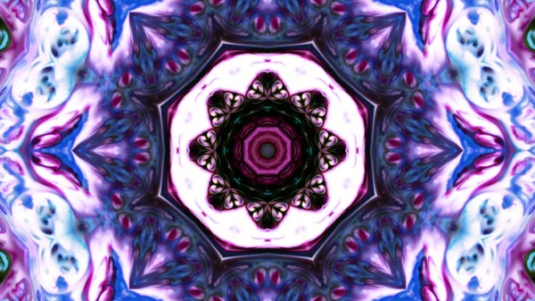 Soyut boya fırça mürekkep patlayabilir formanın düzgün kavramı simetrik desen süs dekoratif Kaleidoscope hareketi geometrik daire ve yıldız şekiller