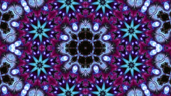 Soyut boya fırça mürekkep patlayabilir formanın düzgün kavramı simetrik desen süs dekoratif Kaleidoscope hareketi geometrik daire ve yıldız şekiller