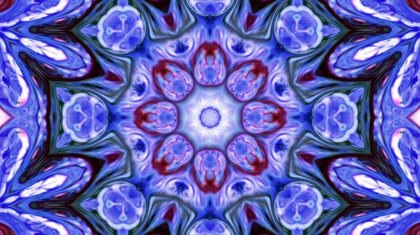 Soyut boya fırça mürekkep patlayabilir formanın düzgün kavramı simetrik desen süs dekoratif Kaleidoscope hareketi geometrik daire ve yıldız şekiller