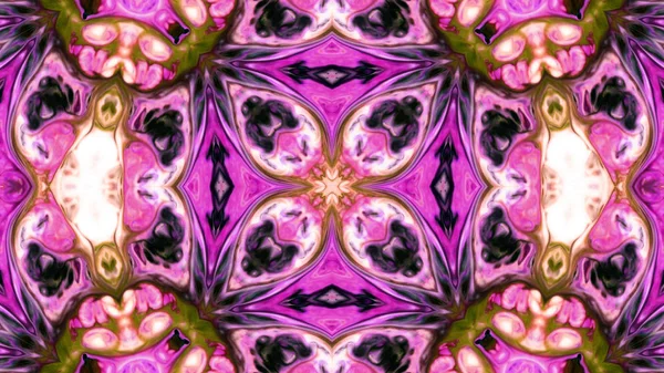 Soyut boya fırça mürekkep patlayabilir formanın düzgün kavramı simetrik desen süs dekoratif Kaleidoscope hareketi geometrik daire ve yıldız şekiller