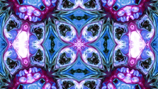 Soyut boya fırça mürekkep patlayabilir formanın düzgün kavramı simetrik desen süs dekoratif Kaleidoscope hareketi geometrik daire ve yıldız şekiller