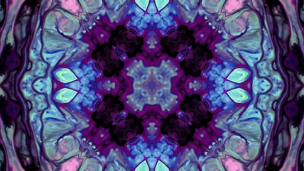 Soyut boya fırça mürekkep patlayabilir formanın düzgün kavramı simetrik desen süs dekoratif Kaleidoscope hareketi geometrik daire ve yıldız şekiller