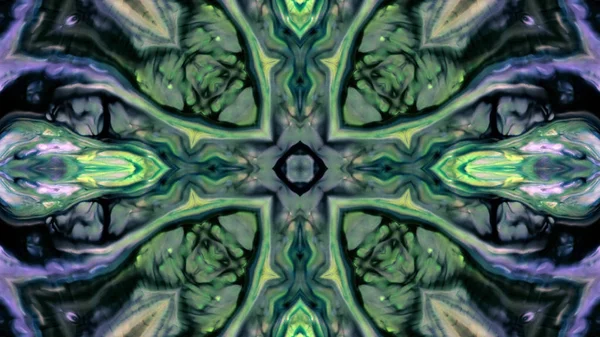 Soyut boya fırça mürekkep patlayabilir formanın düzgün kavramı simetrik desen süs dekoratif Kaleidoscope hareketi geometrik daire ve yıldız şekiller