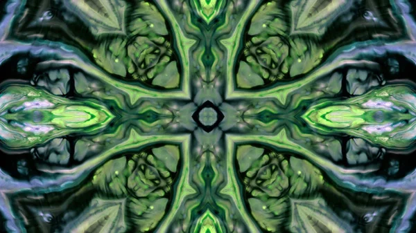 Soyut boya fırça mürekkep patlayabilir formanın düzgün kavramı simetrik desen süs dekoratif Kaleidoscope hareketi geometrik daire ve yıldız şekiller