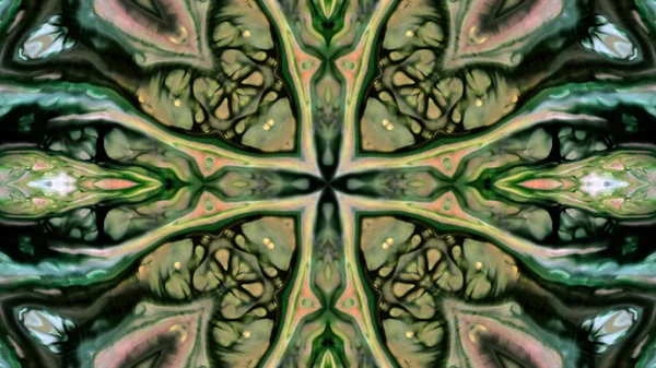 Soyut boya fırça mürekkep patlayabilir formanın düzgün kavramı simetrik desen süs dekoratif Kaleidoscope hareketi geometrik daire ve yıldız şekiller