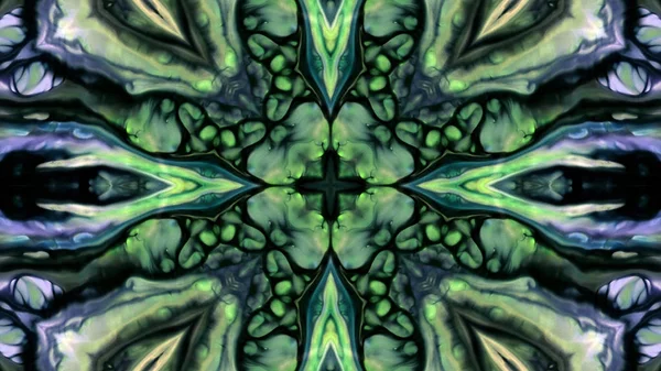 Soyut boya fırça mürekkep patlayabilir formanın düzgün kavramı simetrik desen süs dekoratif Kaleidoscope hareketi geometrik daire ve yıldız şekiller