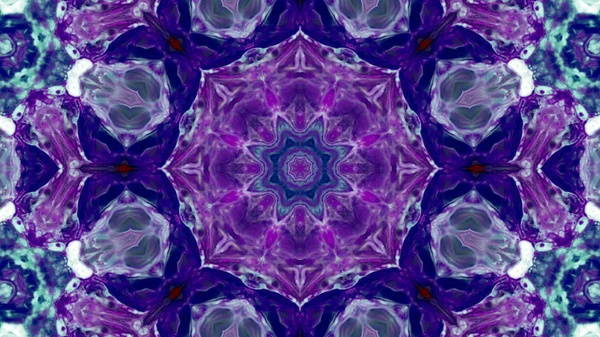 Soyut boya fırça mürekkep patlayabilir formanın düzgün kavramı simetrik desen süs dekoratif Kaleidoscope hareketi geometrik daire ve yıldız şekiller