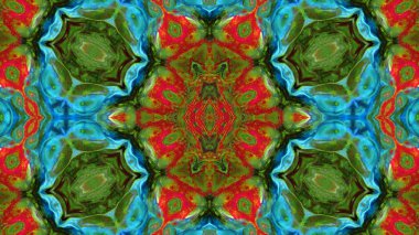 Soyut boya fırça mürekkep patlayabilir formanın düzgün kavramı simetrik desen süs dekoratif Kaleidoscope hareketi geometrik daire ve yıldız şekiller