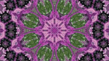 Soyut boya fırça mürekkep patlayabilir formanın düzgün kavramı simetrik desen süs dekoratif Kaleidoscope hareketi geometrik daire ve yıldız şekiller