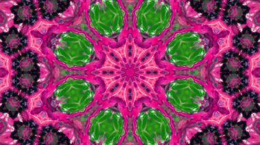 Soyut boya fırça mürekkep patlayabilir formanın düzgün kavramı simetrik desen süs dekoratif Kaleidoscope hareketi geometrik daire ve yıldız şekiller