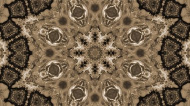 Soyut boya fırça mürekkep patlayabilir formanın düzgün kavramı simetrik desen süs dekoratif Kaleidoscope hareketi geometrik daire ve yıldız şekiller