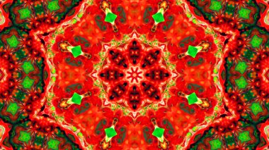 Soyut boya fırça mürekkep patlayabilir formanın düzgün kavramı simetrik desen süs dekoratif Kaleidoscope hareketi geometrik daire ve yıldız şekiller