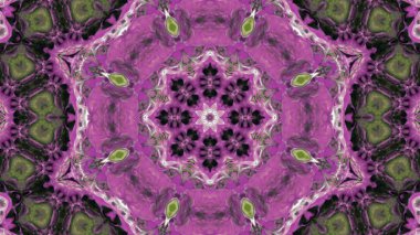 Soyut boya fırça mürekkep patlayabilir formanın düzgün kavramı simetrik desen süs dekoratif Kaleidoscope hareketi geometrik daire ve yıldız şekiller