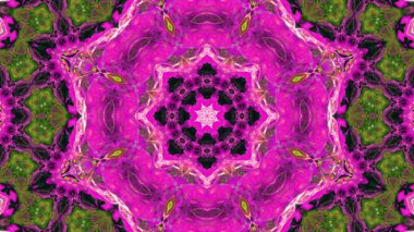 Soyut boya fırça mürekkep patlayabilir formanın düzgün kavramı simetrik desen süs dekoratif Kaleidoscope hareketi geometrik daire ve yıldız şekiller