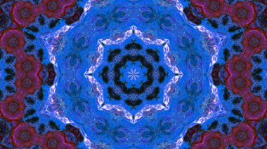 Soyut boya fırça mürekkep patlayabilir formanın düzgün kavramı simetrik desen süs dekoratif Kaleidoscope hareketi geometrik daire ve yıldız şekiller