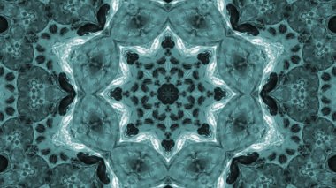 Soyut boya fırça mürekkep patlayabilir formanın düzgün kavramı simetrik desen süs dekoratif Kaleidoscope hareketi geometrik daire ve yıldız şekiller