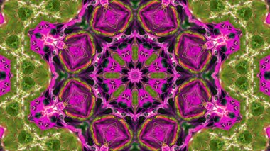 Soyut boya fırça mürekkep patlayabilir formanın düzgün kavramı simetrik desen süs dekoratif Kaleidoscope hareketi geometrik daire ve yıldız şekiller