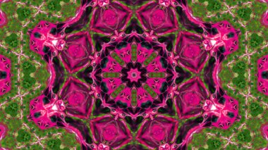 Soyut boya fırça mürekkep patlayabilir formanın düzgün kavramı simetrik desen süs dekoratif Kaleidoscope hareketi geometrik daire ve yıldız şekiller