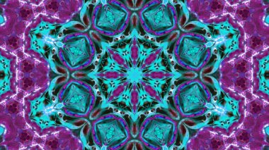 Soyut boya fırça mürekkep patlayabilir formanın düzgün kavramı simetrik desen süs dekoratif Kaleidoscope hareketi geometrik daire ve yıldız şekiller