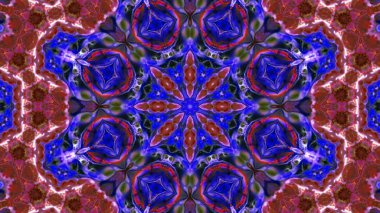 Soyut boya fırça mürekkep patlayabilir formanın düzgün kavramı simetrik desen süs dekoratif Kaleidoscope hareketi geometrik daire ve yıldız şekiller