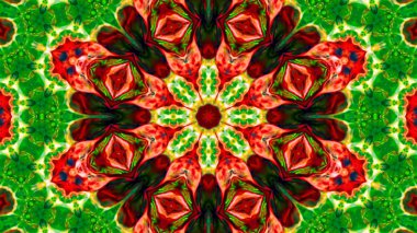 Soyut boya fırça mürekkep patlayabilir formanın düzgün kavramı simetrik desen süs dekoratif Kaleidoscope hareketi geometrik daire ve yıldız şekiller