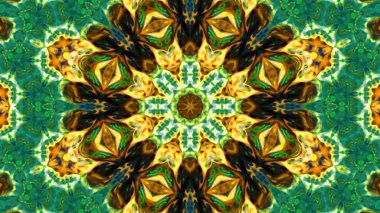 Soyut boya fırça mürekkep patlayabilir formanın düzgün kavramı simetrik desen süs dekoratif Kaleidoscope hareketi geometrik daire ve yıldız şekiller