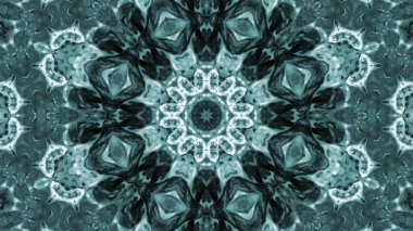 Soyut boya fırça mürekkep patlayabilir formanın düzgün kavramı simetrik desen süs dekoratif Kaleidoscope hareketi geometrik daire ve yıldız şekiller