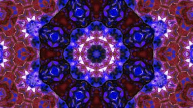 Soyut boya fırça mürekkep patlayabilir formanın düzgün kavramı simetrik desen süs dekoratif Kaleidoscope hareketi geometrik daire ve yıldız şekiller