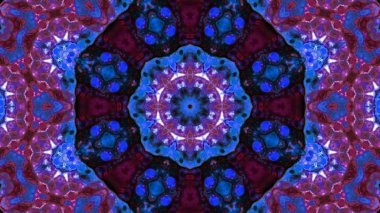 Soyut boya fırça mürekkep patlayabilir formanın düzgün kavramı simetrik desen süs dekoratif Kaleidoscope hareketi geometrik daire ve yıldız şekiller