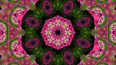 Soyut boya fırça mürekkep patlayabilir formanın düzgün kavramı simetrik desen süs dekoratif Kaleidoscope hareketi geometrik daire ve yıldız şekiller