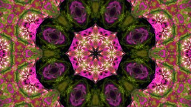 Soyut boya fırça mürekkep patlayabilir formanın düzgün kavramı simetrik desen süs dekoratif Kaleidoscope hareketi geometrik daire ve yıldız şekiller