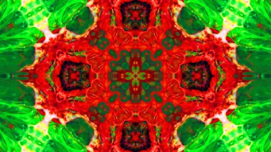 Soyut boya fırça mürekkep patlayabilir formanın düzgün kavramı simetrik desen süs dekoratif Kaleidoscope hareketi geometrik daire ve yıldız şekiller