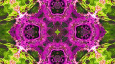 Soyut boya fırça mürekkep patlayabilir formanın düzgün kavramı simetrik desen süs dekoratif Kaleidoscope hareketi geometrik daire ve yıldız şekiller