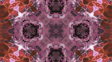 Soyut boya fırça mürekkep patlayabilir formanın düzgün kavramı simetrik desen süs dekoratif Kaleidoscope hareketi geometrik daire ve yıldız şekiller