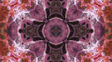 Soyut boya fırça mürekkep patlayabilir formanın düzgün kavramı simetrik desen süs dekoratif Kaleidoscope hareketi geometrik daire ve yıldız şekiller