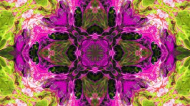 Soyut boya fırça mürekkep patlayabilir formanın düzgün kavramı simetrik desen süs dekoratif Kaleidoscope hareketi geometrik daire ve yıldız şekiller