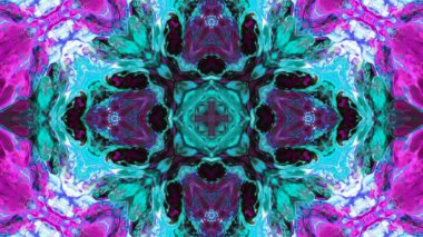 Soyut boya fırça mürekkep patlayabilir formanın düzgün kavramı simetrik desen süs dekoratif Kaleidoscope hareketi geometrik daire ve yıldız şekiller