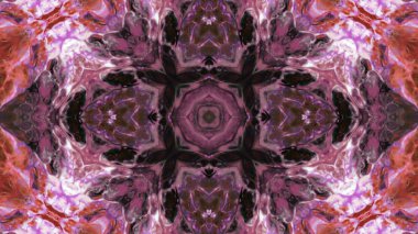 Soyut boya fırça mürekkep patlayabilir formanın düzgün kavramı simetrik desen süs dekoratif Kaleidoscope hareketi geometrik daire ve yıldız şekiller