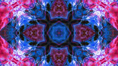 Soyut boya fırça mürekkep patlayabilir formanın düzgün kavramı simetrik desen süs dekoratif Kaleidoscope hareketi geometrik daire ve yıldız şekiller