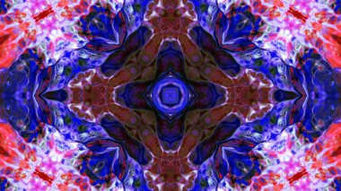 Soyut boya fırça mürekkep patlayabilir formanın düzgün kavramı simetrik desen süs dekoratif Kaleidoscope hareketi geometrik daire ve yıldız şekiller