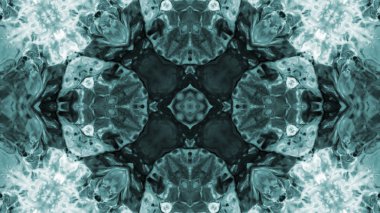 Soyut boya fırça mürekkep patlayabilir formanın düzgün kavramı simetrik desen süs dekoratif Kaleidoscope hareketi geometrik daire ve yıldız şekiller