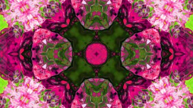 Soyut boya fırça mürekkep patlayabilir formanın düzgün kavramı simetrik desen süs dekoratif Kaleidoscope hareketi geometrik daire ve yıldız şekiller