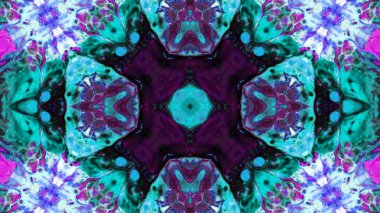 Soyut boya fırça mürekkep patlayabilir formanın düzgün kavramı simetrik desen süs dekoratif Kaleidoscope hareketi geometrik daire ve yıldız şekiller