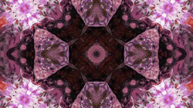 Soyut boya fırça mürekkep patlayabilir formanın düzgün kavramı simetrik desen süs dekoratif Kaleidoscope hareketi geometrik daire ve yıldız şekiller