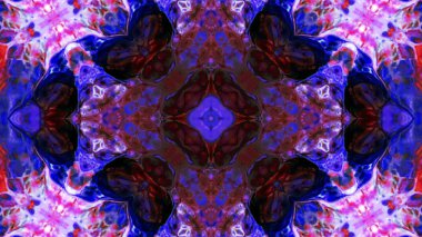 Soyut boya fırça mürekkep patlayabilir formanın düzgün kavramı simetrik desen süs dekoratif Kaleidoscope hareketi geometrik daire ve yıldız şekiller