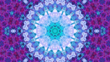 Soyut boya fırça mürekkep patlayabilir formanın düzgün kavramı simetrik desen süs dekoratif Kaleidoscope hareketi geometrik daire ve yıldız şekiller