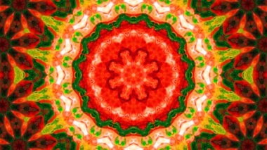 Soyut boya fırça mürekkep patlayabilir formanın düzgün kavramı simetrik desen süs dekoratif Kaleidoscope hareketi geometrik daire ve yıldız şekiller