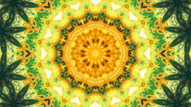 Soyut boya fırça mürekkep patlayabilir formanın düzgün kavramı simetrik desen süs dekoratif Kaleidoscope hareketi geometrik daire ve yıldız şekiller