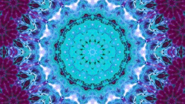 Soyut boya fırça mürekkep patlayabilir formanın düzgün kavramı simetrik desen süs dekoratif Kaleidoscope hareketi geometrik daire ve yıldız şekiller