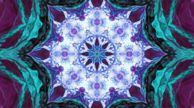 Soyut boya fırça mürekkep patlayabilir formanın düzgün kavramı simetrik desen süs dekoratif Kaleidoscope hareketi geometrik daire ve yıldız şekiller